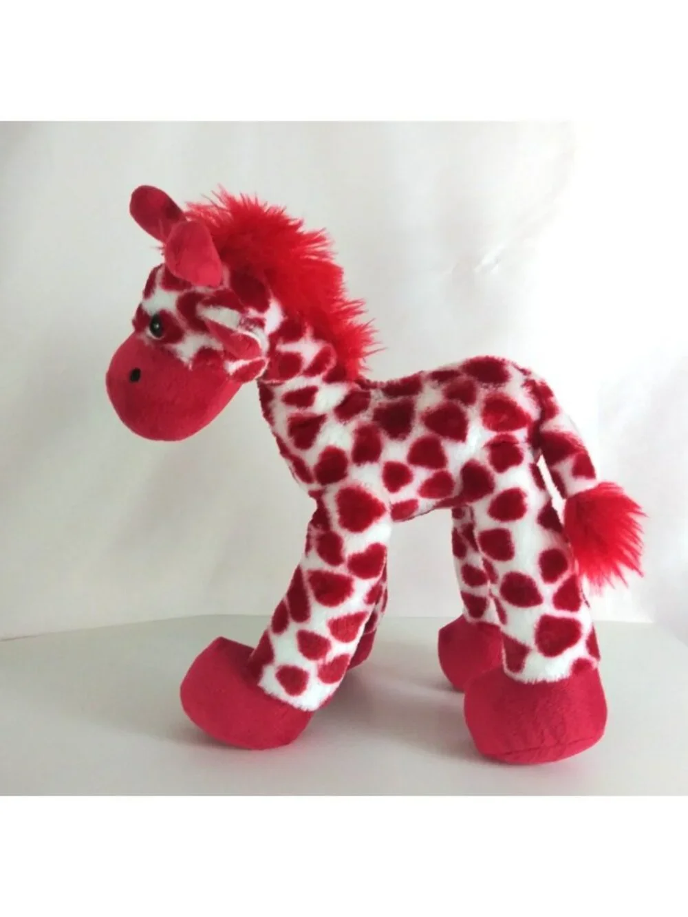 Valentine's White Giraffe With Red Heart Spots Soft 14